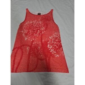 Trosman Churba Size 2 Top Orange, red, white Embellished Beaded